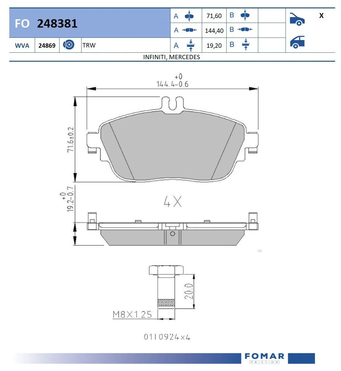 Brake Pad Set, disc brake